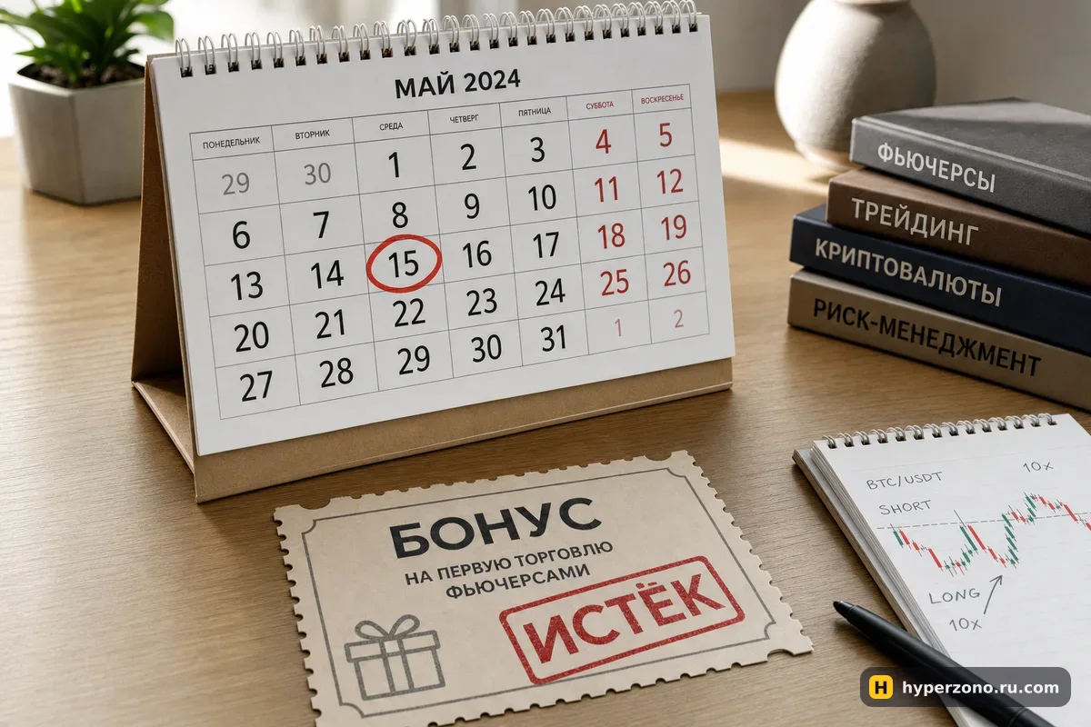 Настольный календарь с обведённой датой и бумажный купон со штампом EXPIRED