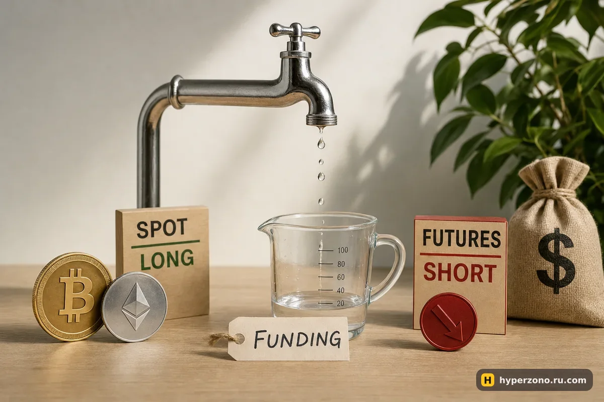Капли из крана медленно наполняют мерный стакан с биркой FUNDING